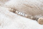 Speenkoord met naam , speenkoord beige, Speenkoord creme
