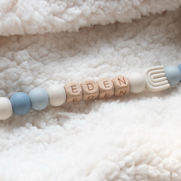 Speenkoord eden , speenkoord met naam , speenkoord met naam blauw , blauw speenkoord , wit speenkoord