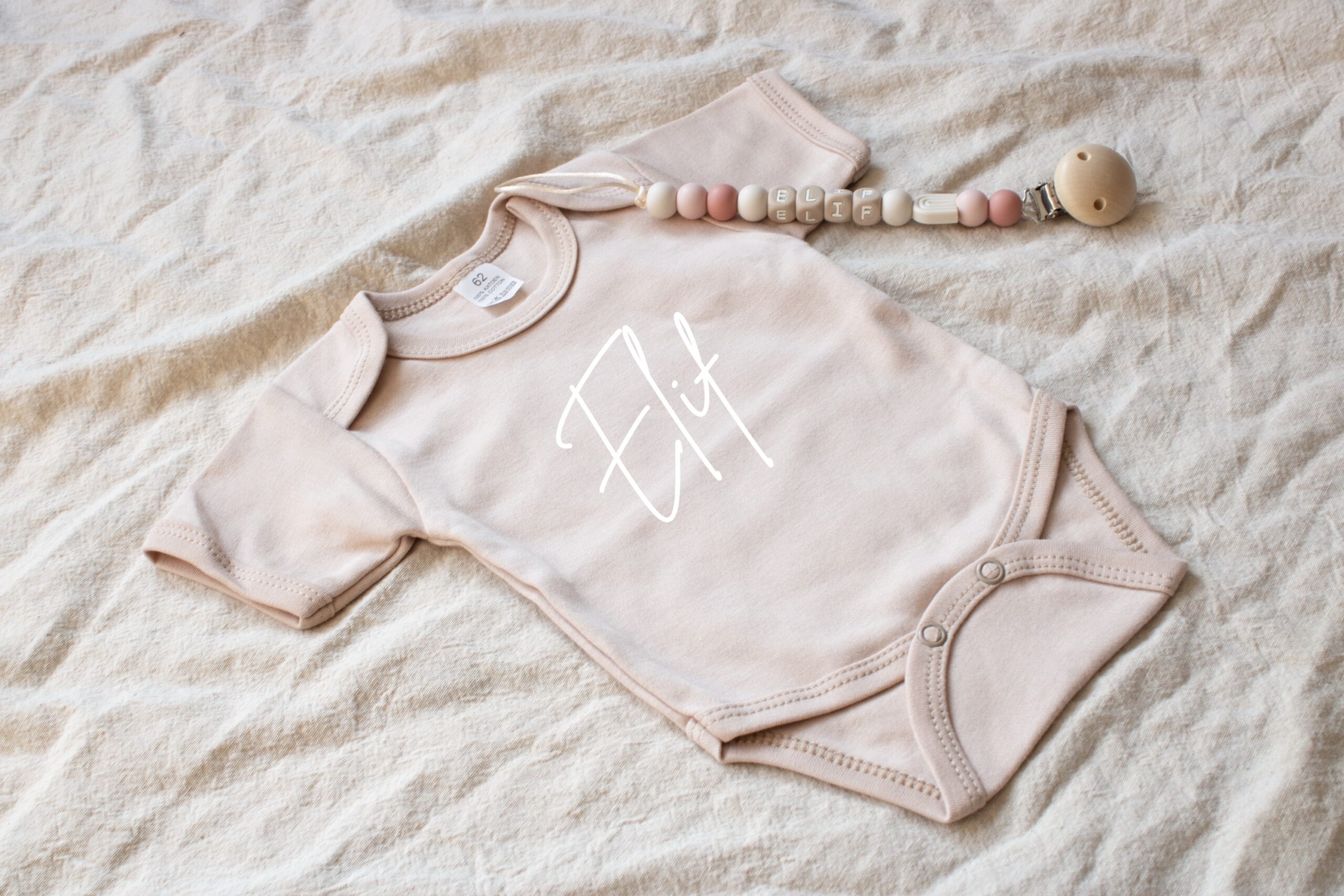 Romper met naam , romper zand , babykleding , romper, baby